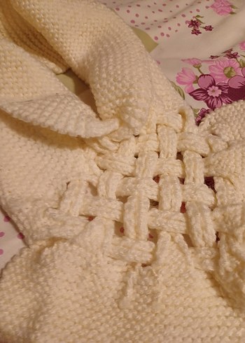 Krem Örgü Kadın Atkı Boyunluk - Görsel 2