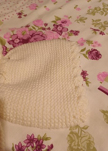 Krem Örgü Kadın Atkı Boyunluk - Görsel 6