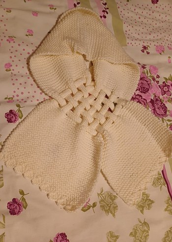 Krem Örgü Kadın Atkı Boyunluk - Görsel 3