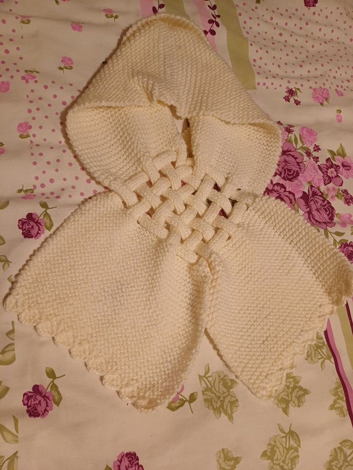 Krem Örgü Kadın Atkı Boyunluk - Görsel 3