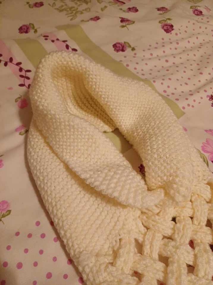 Krem Örgü Kadın Atkı Boyunluk - Görsel 4