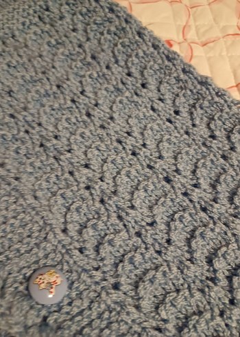 Mavi Erkek Çocuk Örgü Hırka - Görsel 3