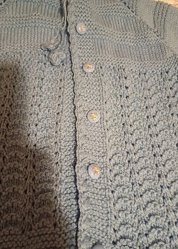 Mavi Erkek Çocuk Örgü Hırka - Görsel 2