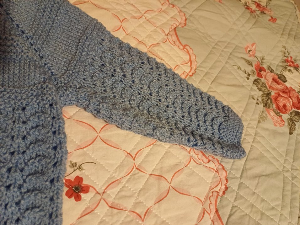 Mavi Erkek Çocuk Örgü Hırka - Görsel 5