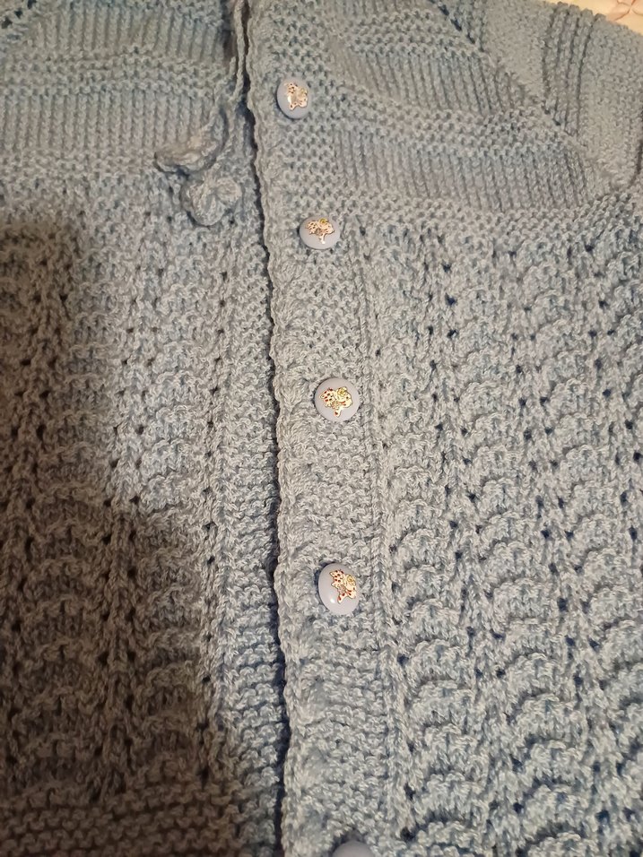 Mavi Erkek Çocuk Örgü Hırka - Görsel 2