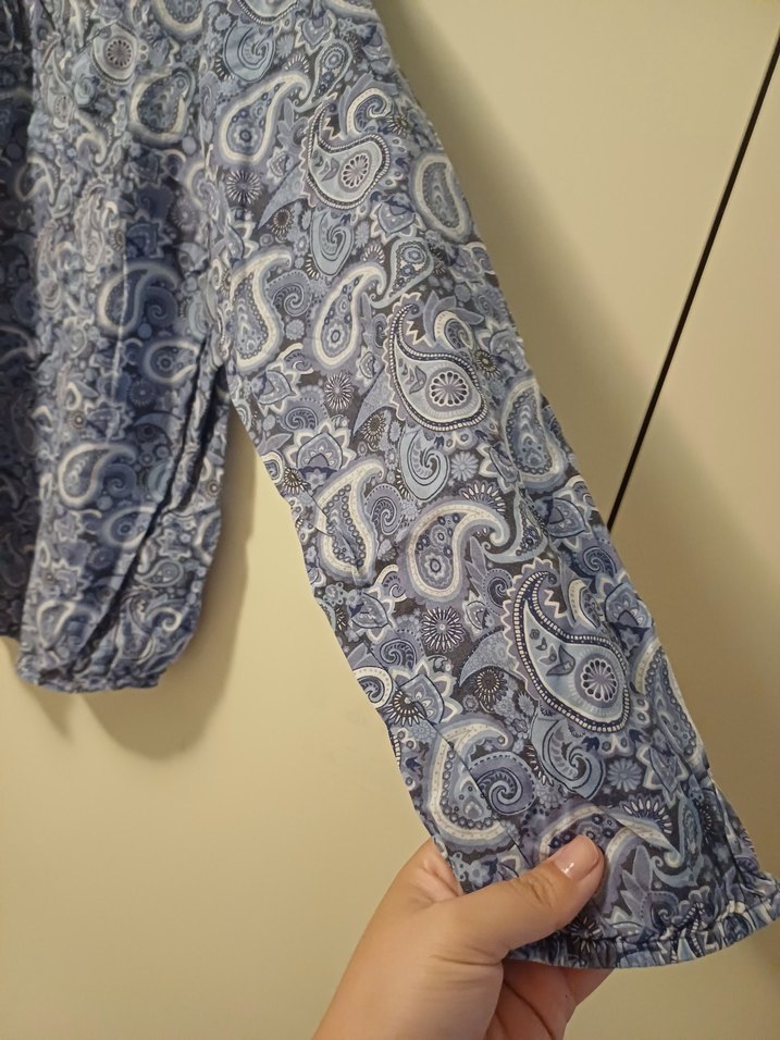 Bohem Uzun Kollu Düğmeli Bluz gömlek - Görsel 4