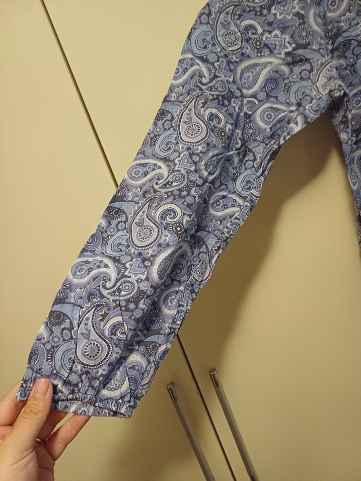 Bohem Uzun Kollu Düğmeli Bluz gömlek - Görsel 3