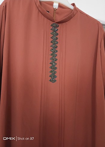 Armine Sade Drapeli Uzun Kahverengi Tunik
