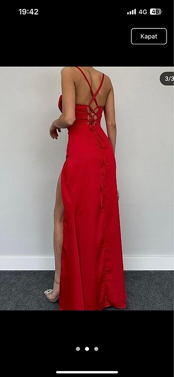 Kırmızı abiye - Görsel 2