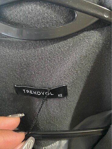 xl Beden gri Renk Trendyol Gri Kaşe Kaban