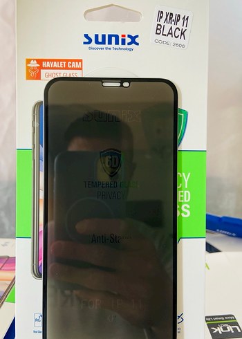 Sunix iPhone XR/11 Gizlilik Temperli Cam