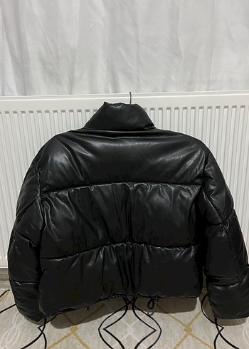 Siyah Deri Kadın Mont - Görsel 3