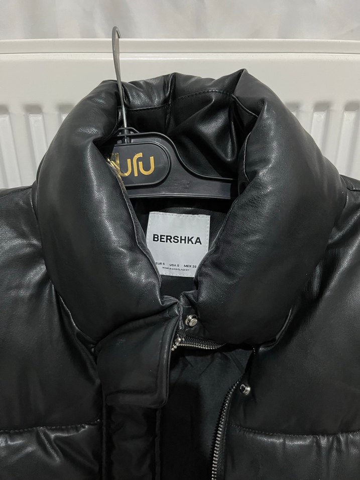 Siyah Deri Kadın Mont - Görsel 2