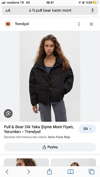 m Beden siyah Renk Pull bear dik yaka şişme mont