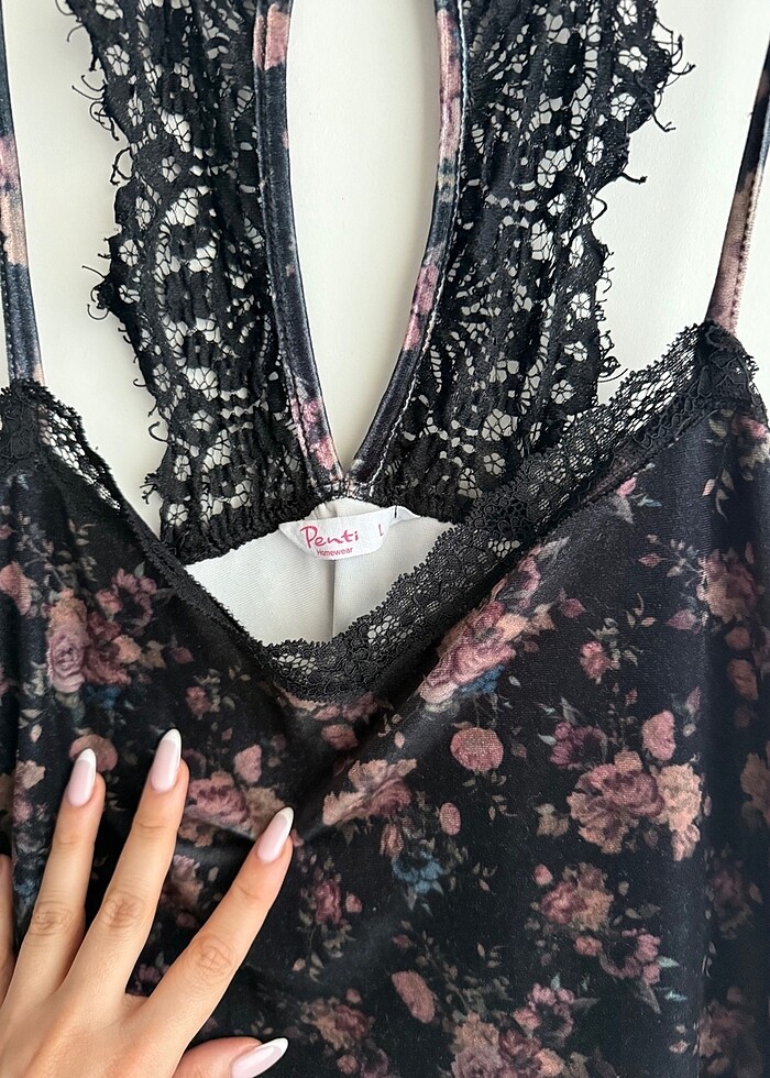 Penti Kadife Desenli Fantezi Bluz - Görsel 2