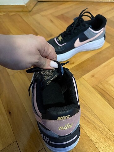 38 Beden siyah Renk Nike Air Force 1 Shadow Kadın Siyah Spor Ayakkabı