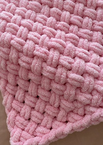 Pembe Örgü Çocuk Battaniyesi - Görsel 2