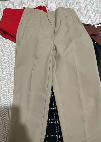 Pileli kumaş pantolon - Görsel 3