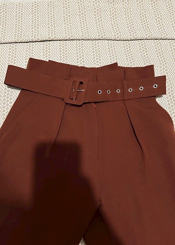 Kiremit rengi kumaş pantolon - Görsel 2