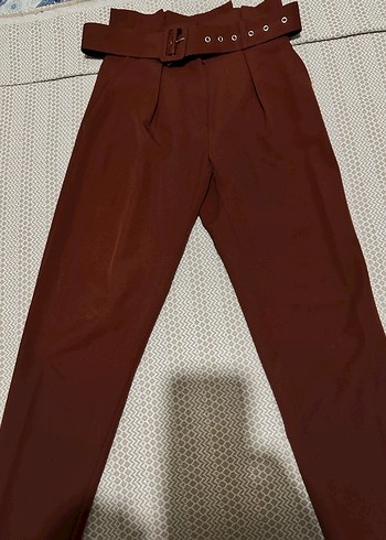 Kiremit rengi kumaş pantolon - Görsel 3