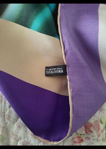 Çok Renkli silk home ipek eşarp - Görsel 3