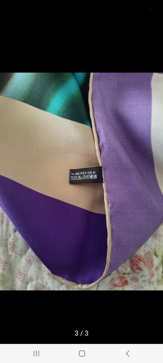 Çok Renkli silk home ipek eşarp - Görsel 3