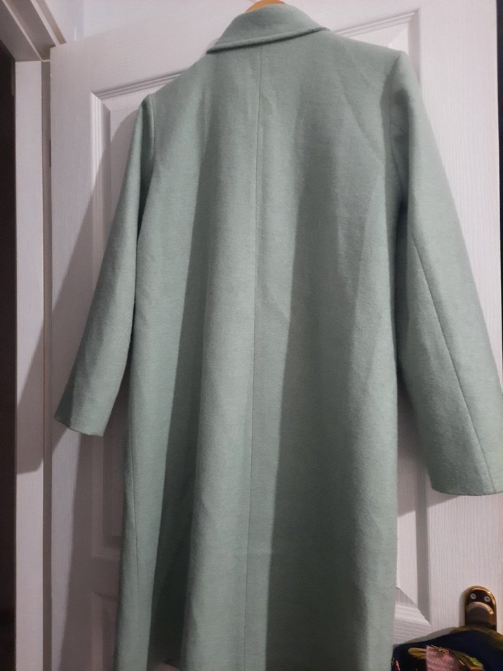 Düğmeli Açık Yeşil Kadın Kaban - Görsel 3