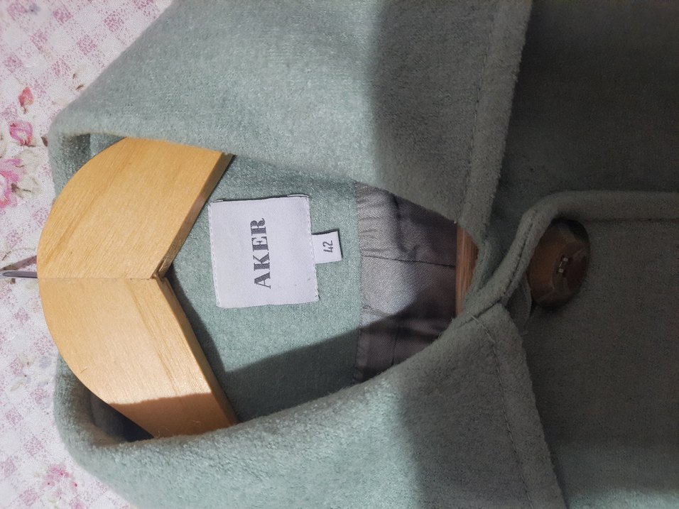 Düğmeli Açık Yeşil Kadın Kaban - Görsel 4