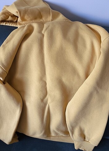 xs Beden Mavi sarı kapşonlu sweatshirt