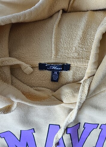 xs Beden sarı Renk Mavi sarı kapşonlu sweatshirt