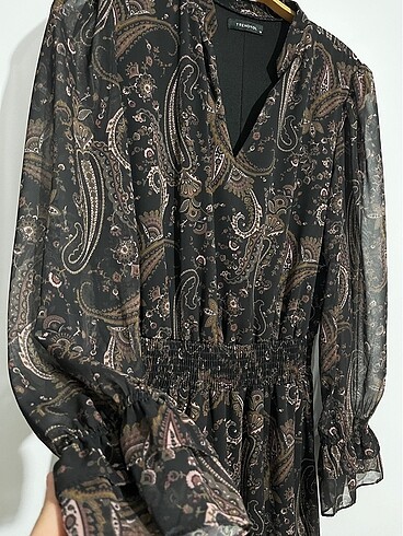 Şifon elbise Astarlı - Görsel 3