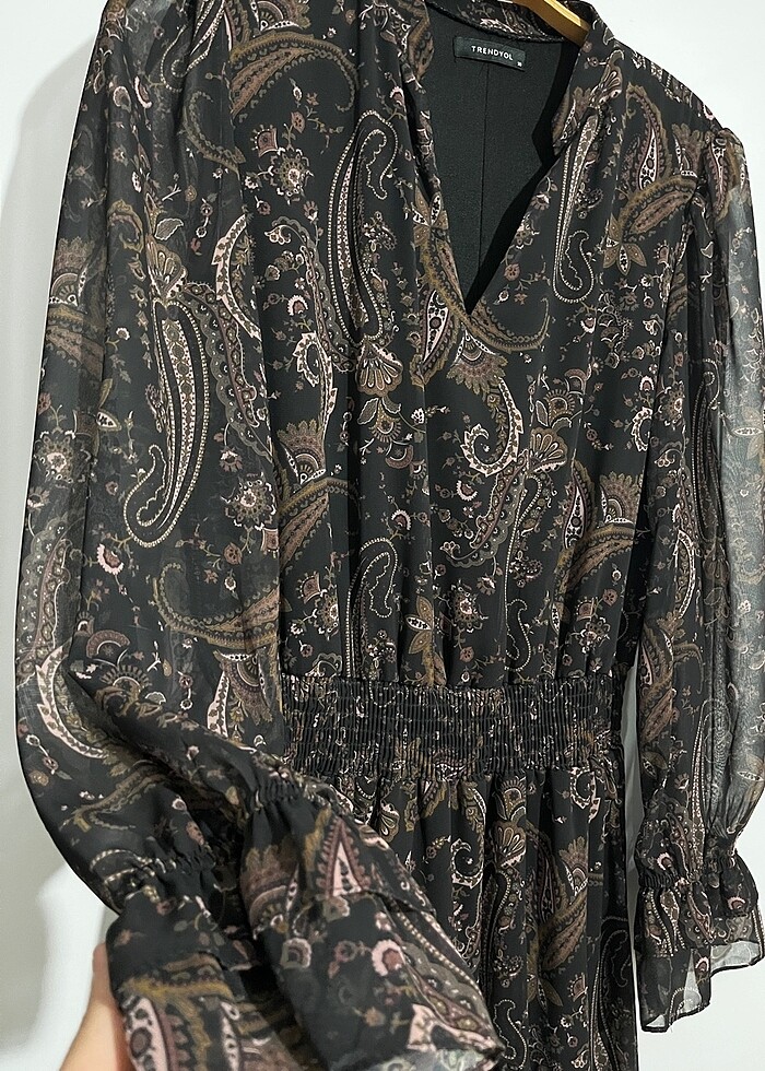 Şifon elbise Astarlı - Görsel 3