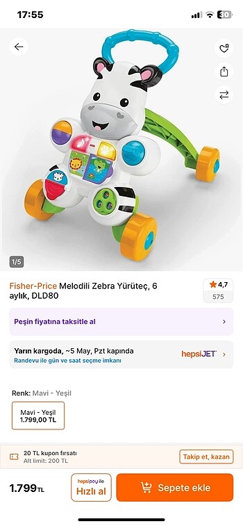 0 - 13 kg Beden Fisher price yürüme arkadaşı