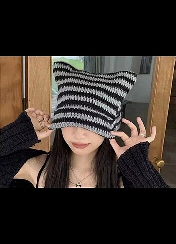 Cat beanie kedi kulaklı bere 