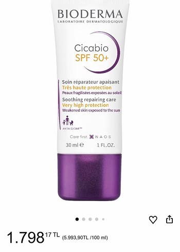 Bioderma Cicabio SPF 50+ Onarıcı Güneş Koruyucu - Görsel 3