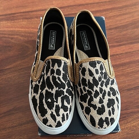 36 Beden camel Renk Sperry top sider leopar ayakkabı