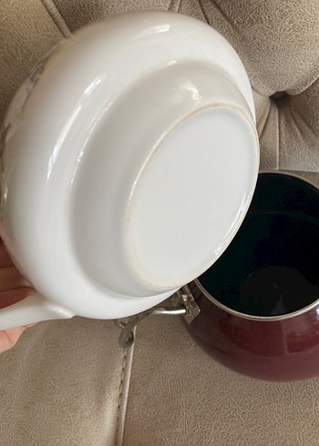 Emaye porselen çaydanlık vintage - Görsel 7