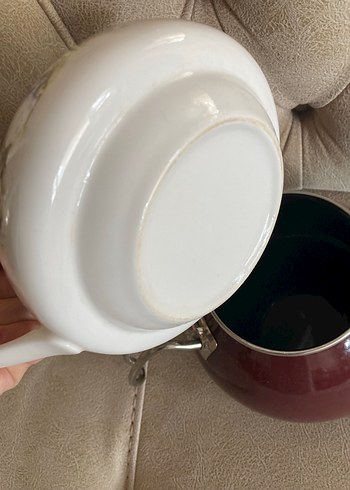 Emaye porselen çaydanlık vintage - Görsel 10