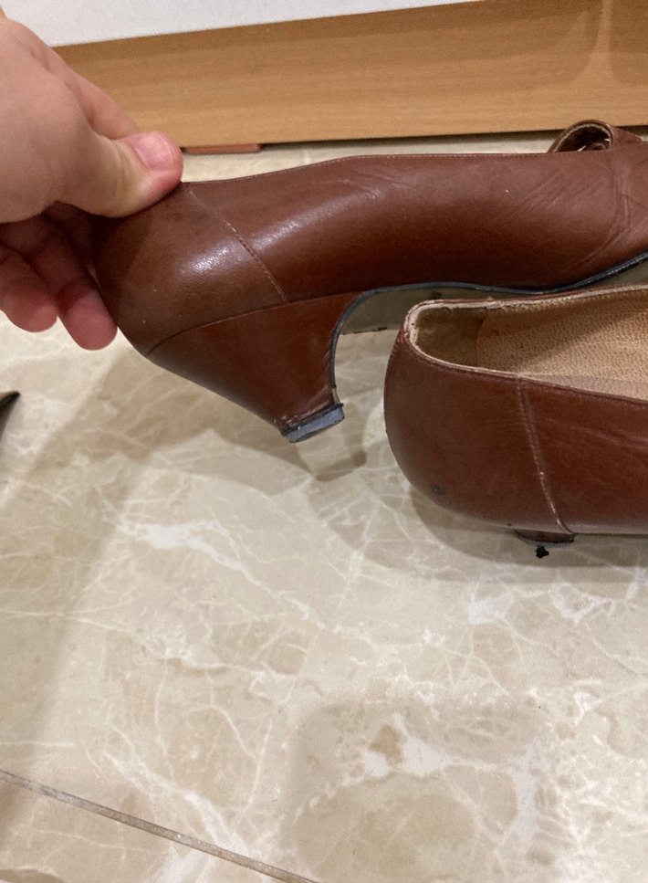 Kahverengi Deri Kadın Dolgu Topuk Ayakkabı - Görsel 3