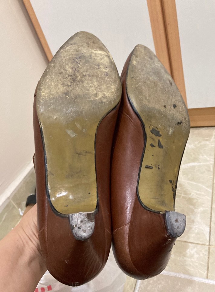 Kahverengi Deri Kadın Dolgu Topuk Ayakkabı - Görsel 2