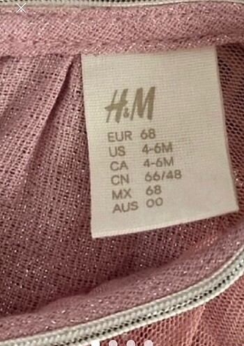 6-9 Ay Beden H&M marka bebek elbisesi