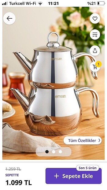 Emsan Emsan çelik çaydanlık