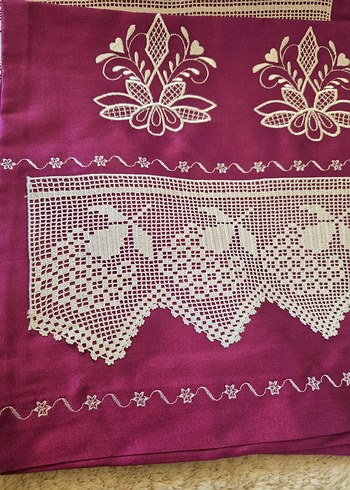 Mor İşlemeli Yastık Kılıfı Seti - Görsel 2