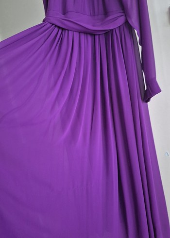 Mor Uzun Kollu Salaş Kadın Elbise - Görsel 3