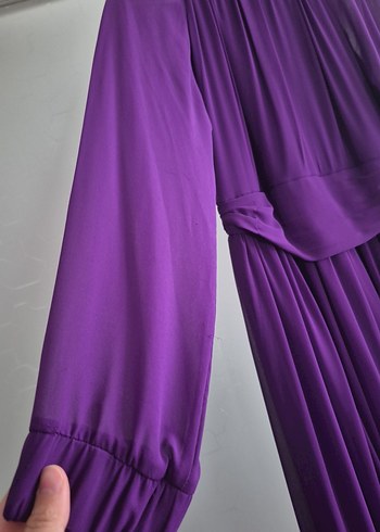 Mor Uzun Kollu Salaş Kadın Elbise - Görsel 2
