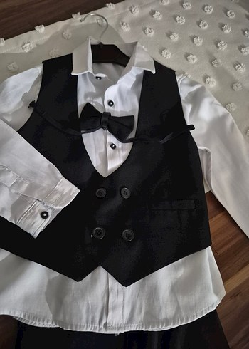 Çocuklar için Klasik Siyah Beyaz Takım - Görsel 3