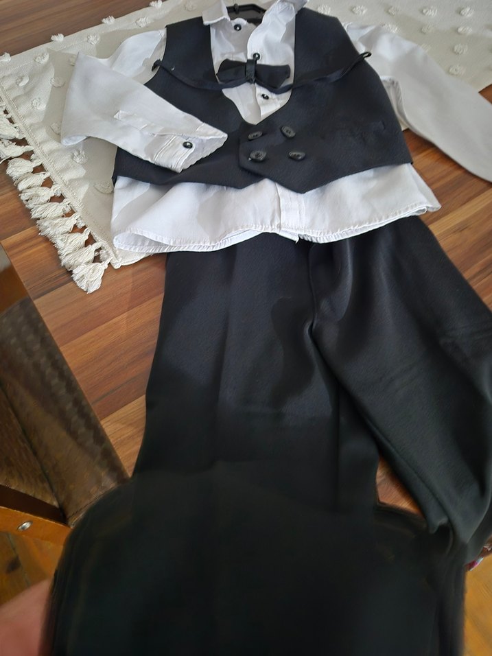 Çocuklar için Klasik Siyah Beyaz Takım - Görsel 2