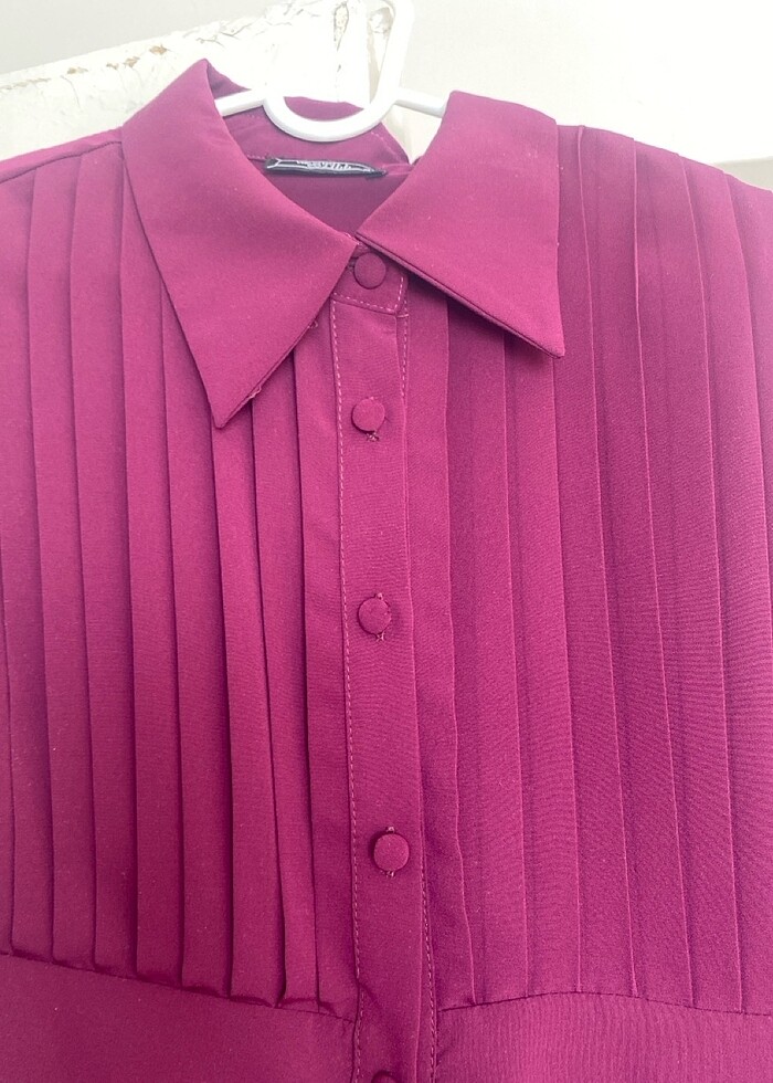 Pileli elbise - Görsel 4