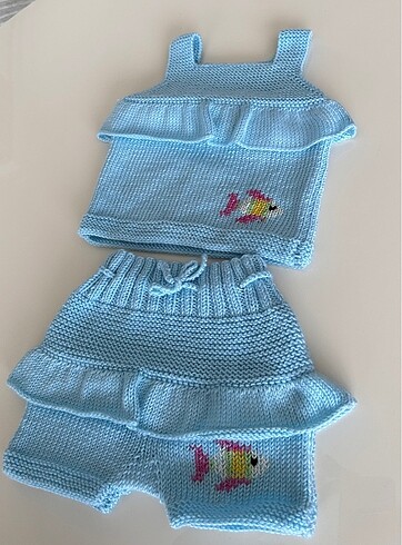 Zara Bebek yazlık örgü takım şort ve bluz