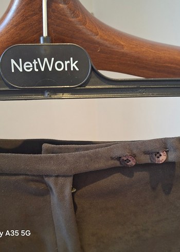 Nubuk görünümlü kaliteli kumaş pantolon. - Görsel 4